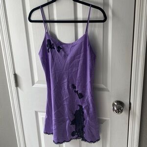 Victoria’s Secret pink label purple black lace nightie teddy sz medium